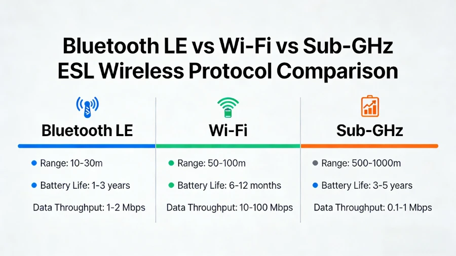Label rak elektronik Bluetooth lwn Wi-Fi-Fi lwn Sub{1}}GHz